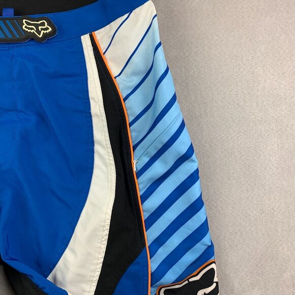 Fox Racing Mens Motocross Shorts 32 Blue Colorblock Cargo Zip Pockets Biking MTB - Picture 9 of 14